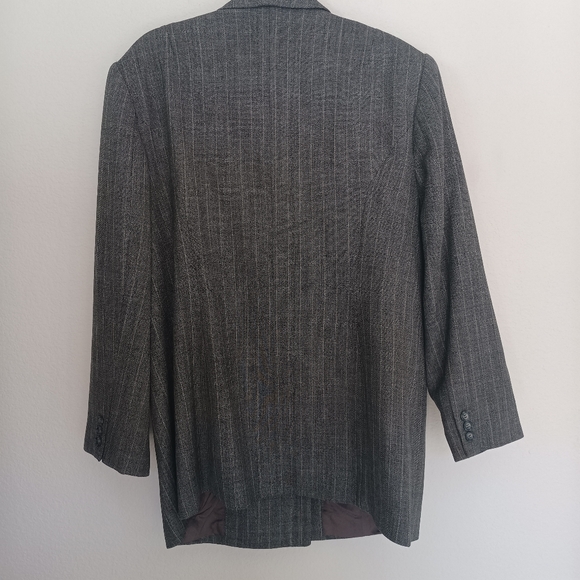 Amanda Smith II Pure Wool Blazer Jacket Gray Pin Stripped US Plus Size 20W - Picture 12 of 12